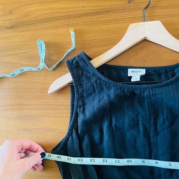 NEVER WORN : J. Crew Black Cotton Tiered Tie Waist Midi Dress NWT - Picture 8 of 13